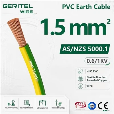 1.5mm zeleno žuta fleksibilna žica za uzemljenje 600/1000V
